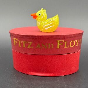 Fitz and Floyd Rubber Ducky Duck Glass Menagerie 43/159 2005